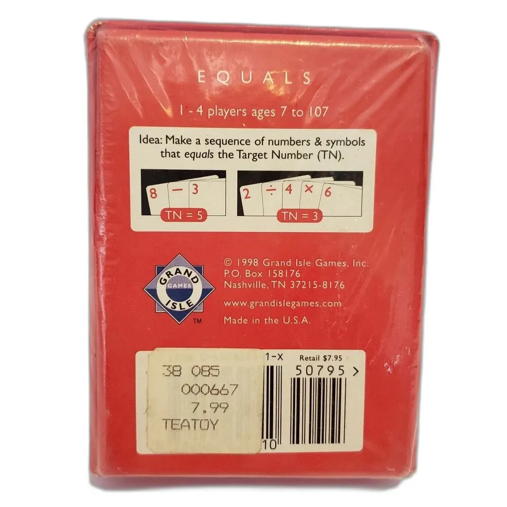 Vintage 1998 Equals Card Game NEW